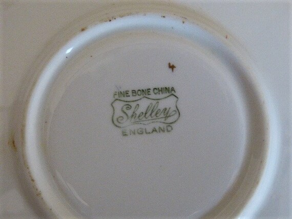 SHELLEY Blue Paisley Chintz Teacup & Saucer Ripon Shape Fine Bone