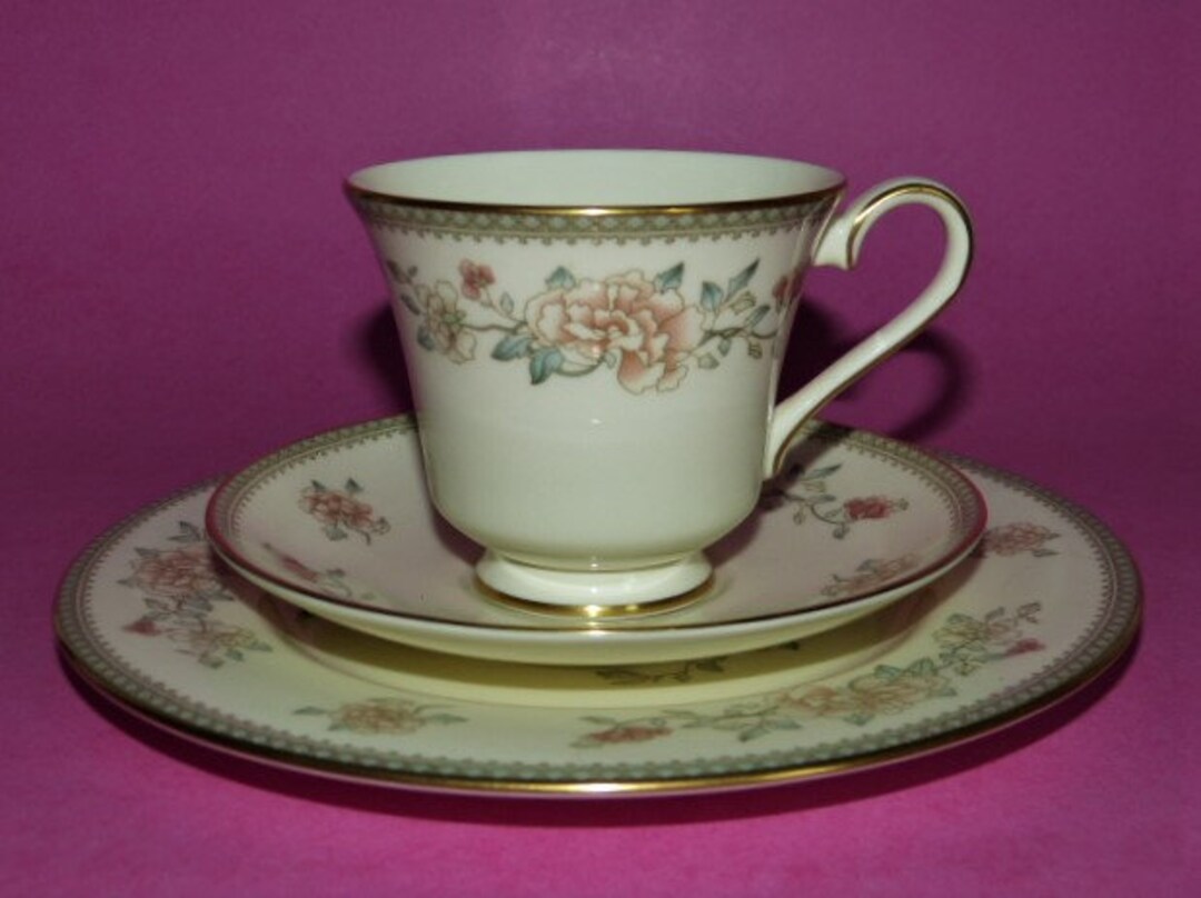ROYAL DOULTON MINTON Jasmine Pattern Teacup Saucer Dessert Etsy
