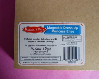 MELISSA & DOUG Wooden Magnetic Dress-up Princess Elise Ages 3 8.5 X 11.5 -   Hong Kong