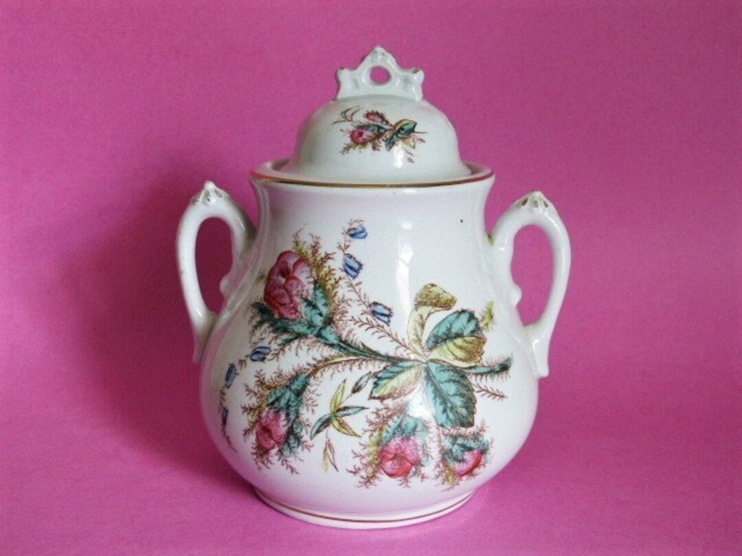 JOHNSON BROS. Royal Ironstone Biscuit Jar Lidded Two Handles Etsy