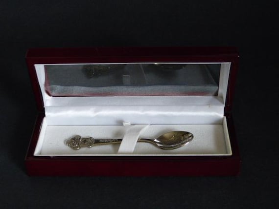ROLEX Silver Cross Souvenir Spoon of LUGANO With Lacquered Display