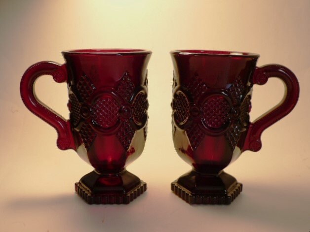 AVON 1876 Cape Cod Collection Pedestal Mugs Set of 2 5 X 4.25 - Etsy
