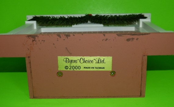 BYERS CHOICE Chimenea de ladrillo con manto blanco & Guirnalda | Etsy