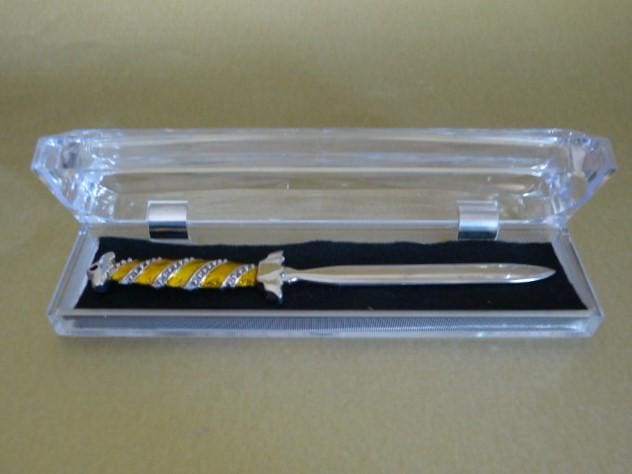 Vintage Letter Opener Silver Blade Gold-tone Handle 7.25