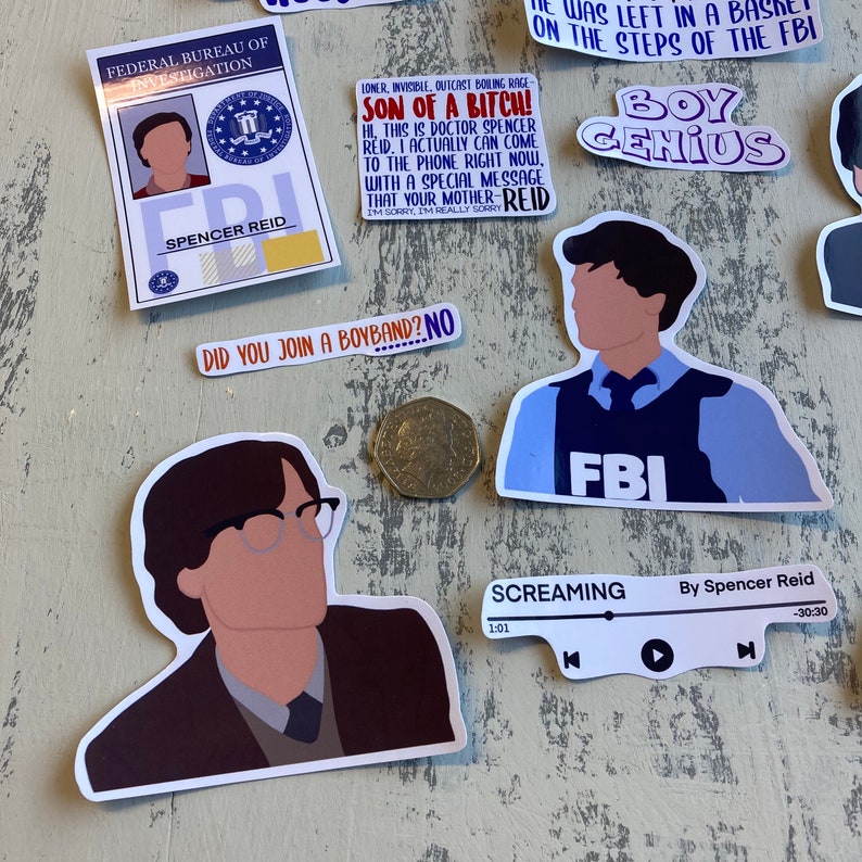 Spencer Reid Sticker Pack Etsy