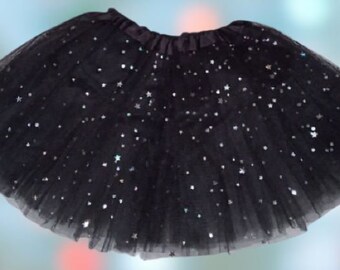 black sparkle tulle skirt
