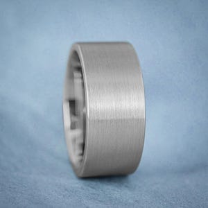 Matte Brushed Tungsten Men&#39;s Wedding Band with Personalized Engraving