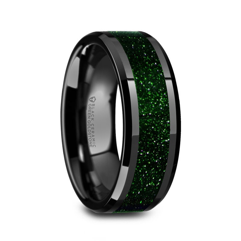 Green goldstone best sale ring