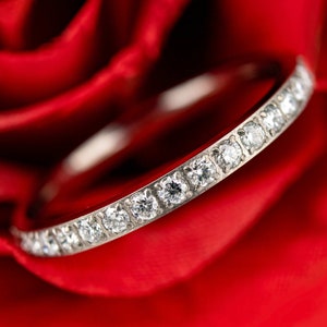 Lab-Created Diamond Women&#39;s Titanium Wedding Band with Personalized Engraving