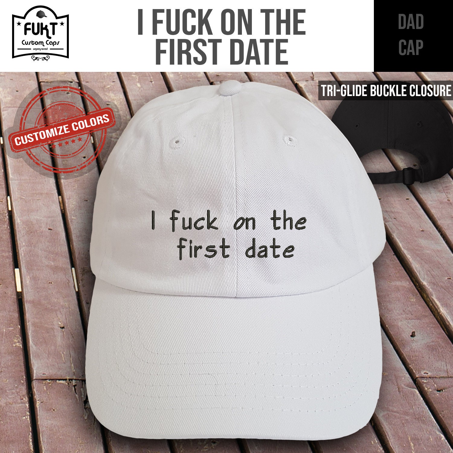 I on the First Date Cap Hat That Says on First - Etsy