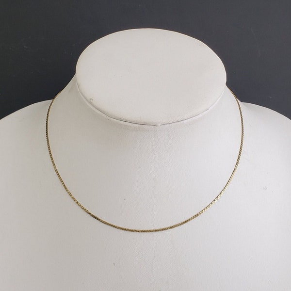 Italian 14K Gold Serpentine Necklace Chain 15-1/4" long C23