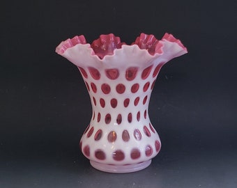 ヴィンテージ フェントン クランベリー コインドット オパールセント