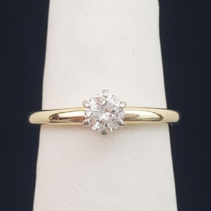 Estate 14K Solid Gold .5ct Solitaire Diamond Engagement Wedding Ring by Jabel .5 Carat 1/2 Carat Size 5 3/4 F37