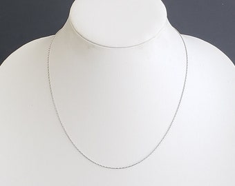 Estate Italiaanse 19" 14K massief witgouden kabelslangstijl ketting ketting speciale link met kreeft-klauwsluiting Italië