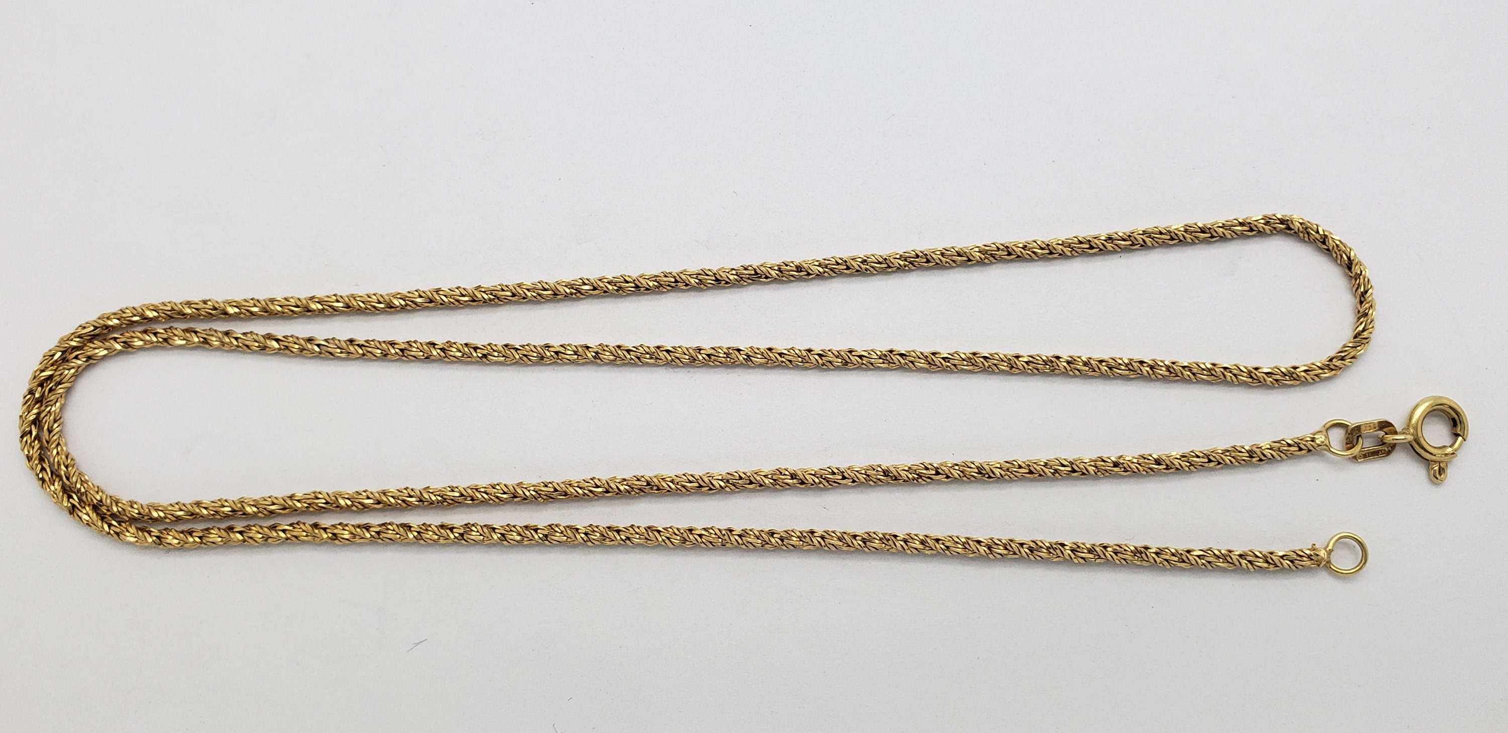 Estate 18 Italian 14K Solid Gold Twisted Serpentine Necklace