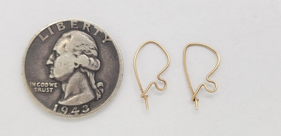14K Yellow Solid Gold Dangle Drop Earring Wires R… - image 3