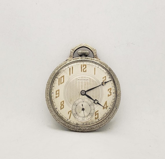 Antique Art Deco Men's Waltham Grade 225 17 Jewel 12s Pocket Watch