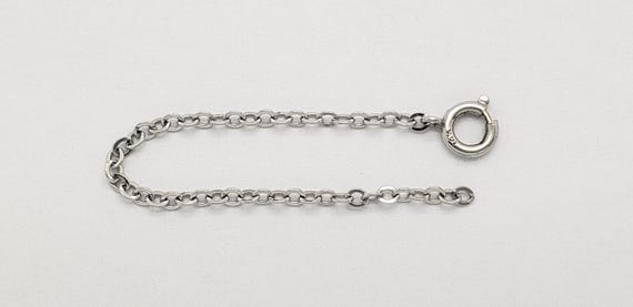 14K Solid White Gold Spring Ring Clasp Safety Cha… - image 3