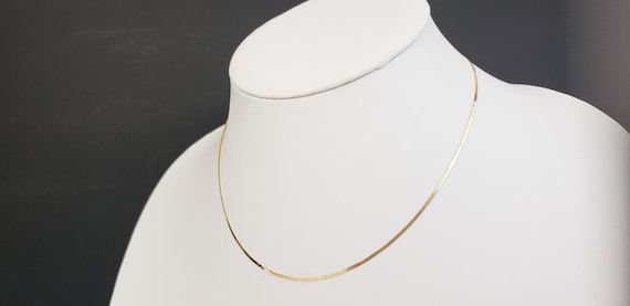 16" Italian 14K Solid Gold C Link Necklace Chain … - image 4