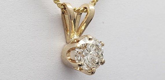 Estate 14K Gold 1/2 Carat Genuine Natural Diamond… - image 4
