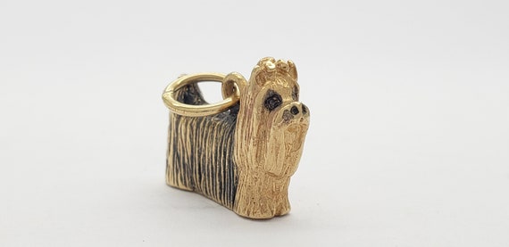 Estate 14K Solid Gold Yorkshire Terrier Bracelet … - image 5