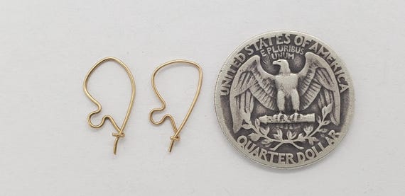 14K Yellow Solid Gold Dangle Drop Earring Wires R… - image 5