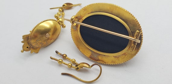 Victorian Etruscan 14K Gold, Diamond, Enamel & Co… - image 4
