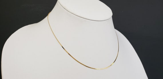 16" Italian 14K Solid Gold C Link Necklace Chain … - image 3