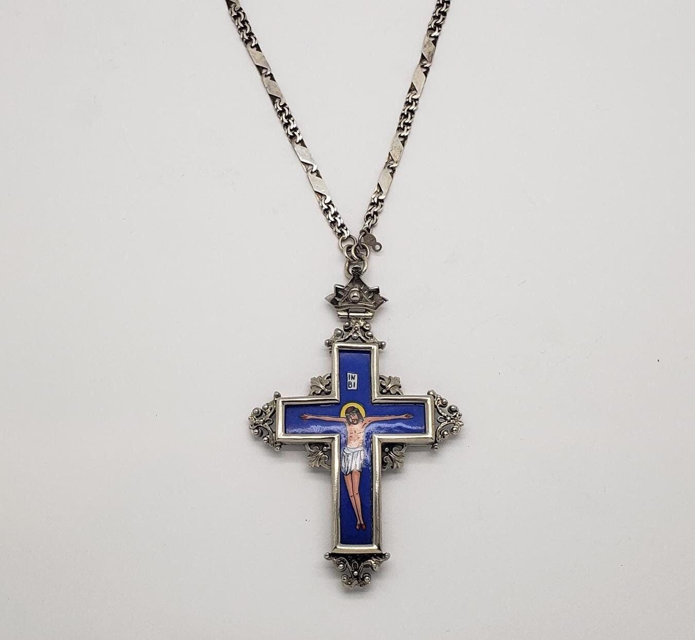 thumbnail image 2 of Smiffy's Ornate Silver Cross Pendant - Religious Costume Necklace For Monk, Priest, Nun 2 of 5