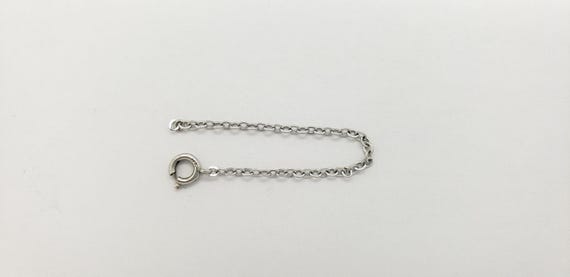 14K Solid White Gold Spring Ring Clasp Safety Cha… - image 5