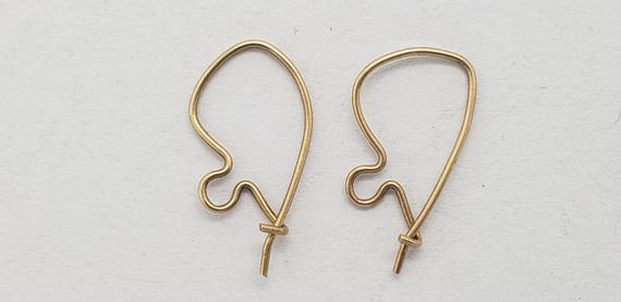 14K Yellow Solid Gold Dangle Drop Earring Wires R… - image 6