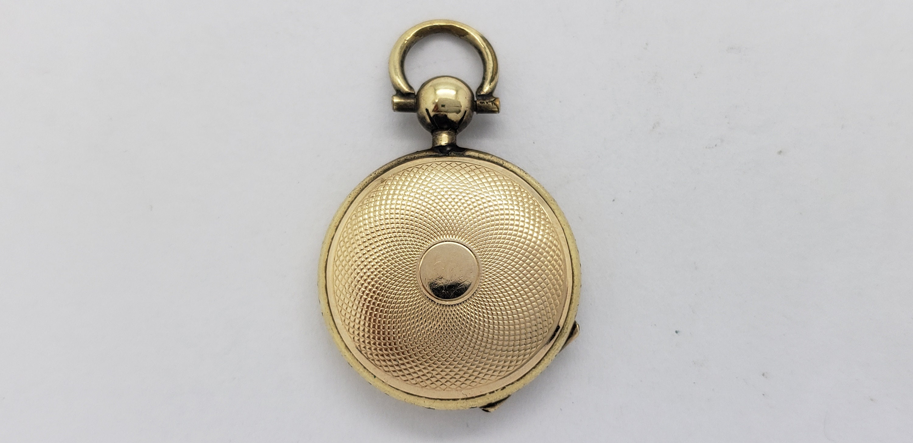 Pendentif Clé Montre De Poche Victorien En Or 15 Carats - Avec Turquoise, Occasion - Pièce Antique Authentique