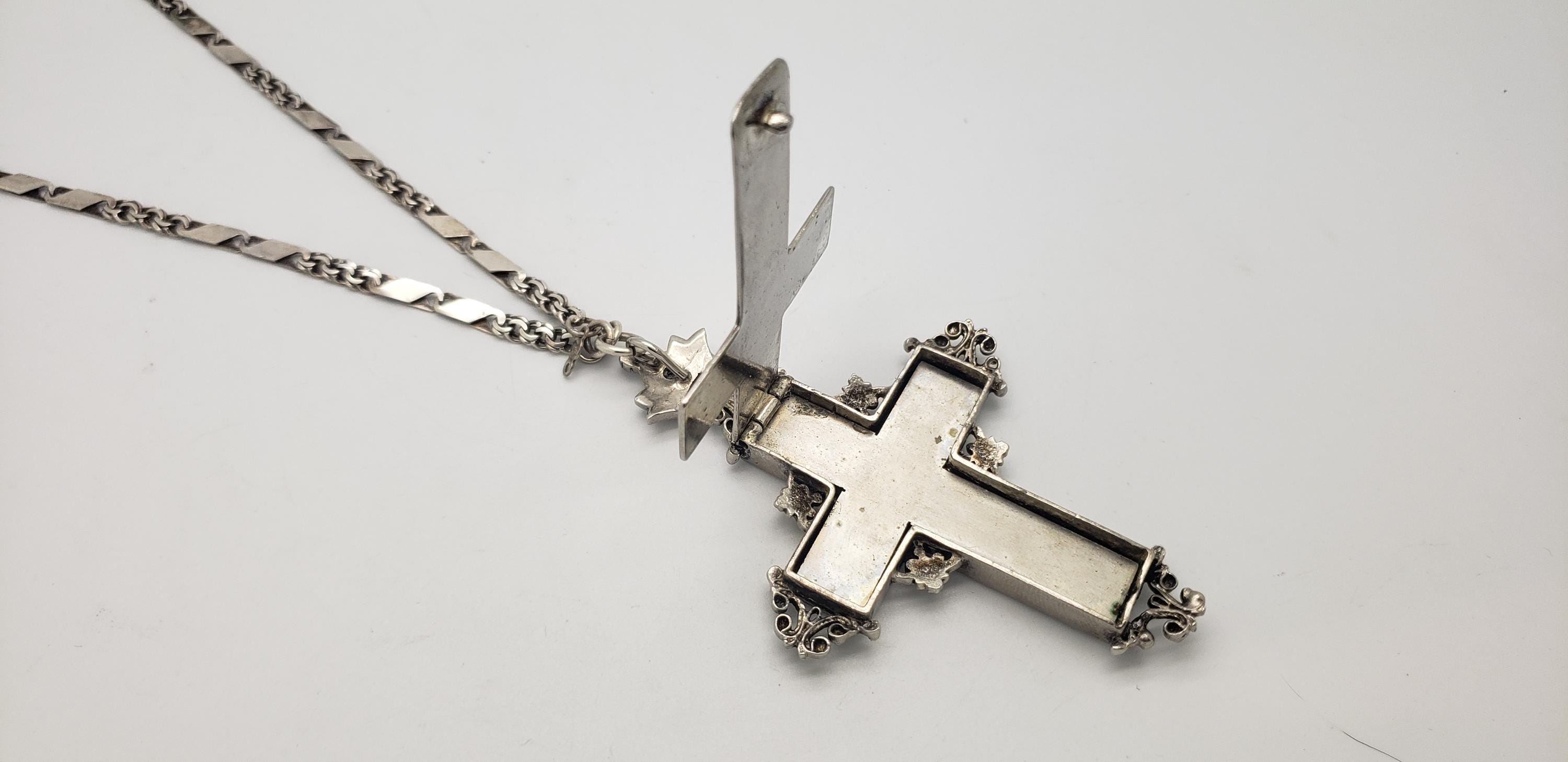 Traditional Sterling Silver Orthodox Christian Enamel Pectoral Cross ...