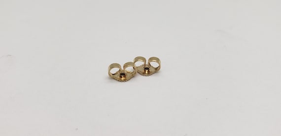 14K Yellow Solid Gold Stud Earrings Push Backs Pu… - image 3