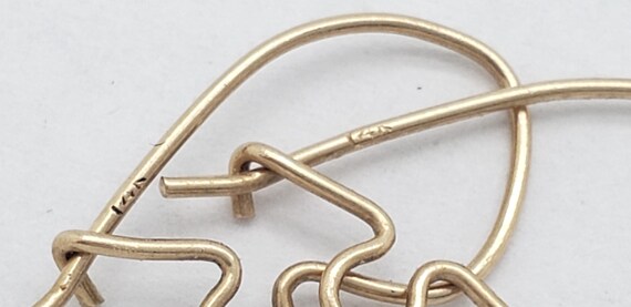 14K Yellow Solid Gold Dangle Drop Earring Wires R… - image 4