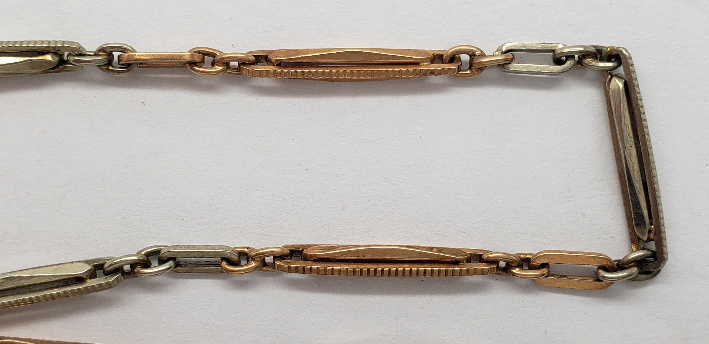 Antique Art Deco 14K 2 Color Solid Gold Prince Albert Pocket Antique Art Deco 14K 2 Color Solid Gold Prince Albert Pocket