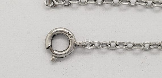14K Solid White Gold Spring Ring Clasp Safety Cha… - image 6