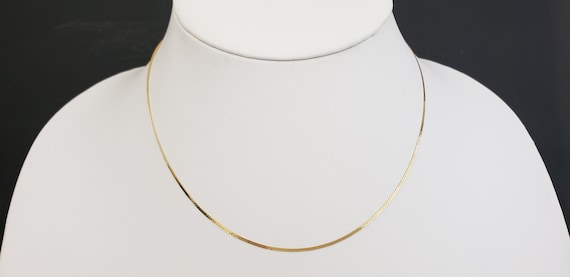 16" Italian 14K Solid Gold C Link Necklace Chain … - image 2