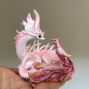 Handmade Dragon Ornament- Pink Fantasy Bird