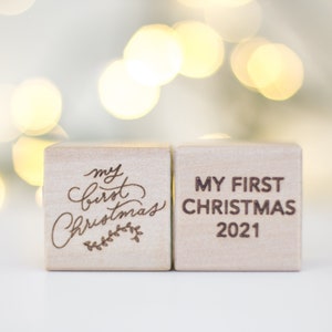 Baby's First Christmas wooden block image 2