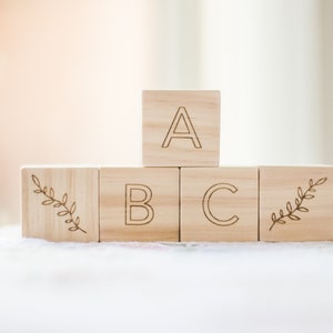 Wooden Alphabet Letters Blocks , Baby Shower Gift, Wood Blocks, Nursery Decor, Natural Baby Toys Wood Toys, Storage Bag abc, learning toys image 9