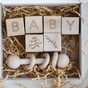 Baby's First Christmas wooden block image 6