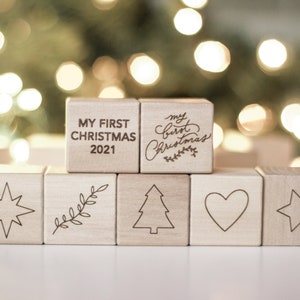 Baby's First Christmas wooden block image 9