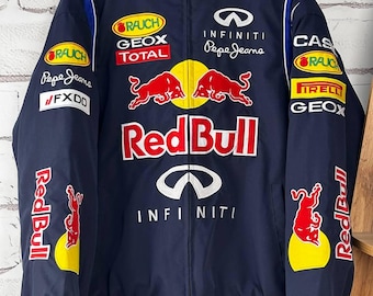 JH DESIGN レーシングジャケットRedBull カーキ　INFINITI Vintage Red Bull Infiniti F1 Nascar Embroidered Blue Racing