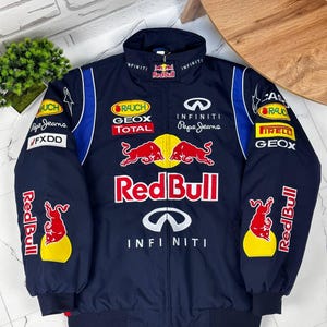 Racing Red Bull Infinity Jacket Bomber Formula One F-1 Blue Embroidered XL