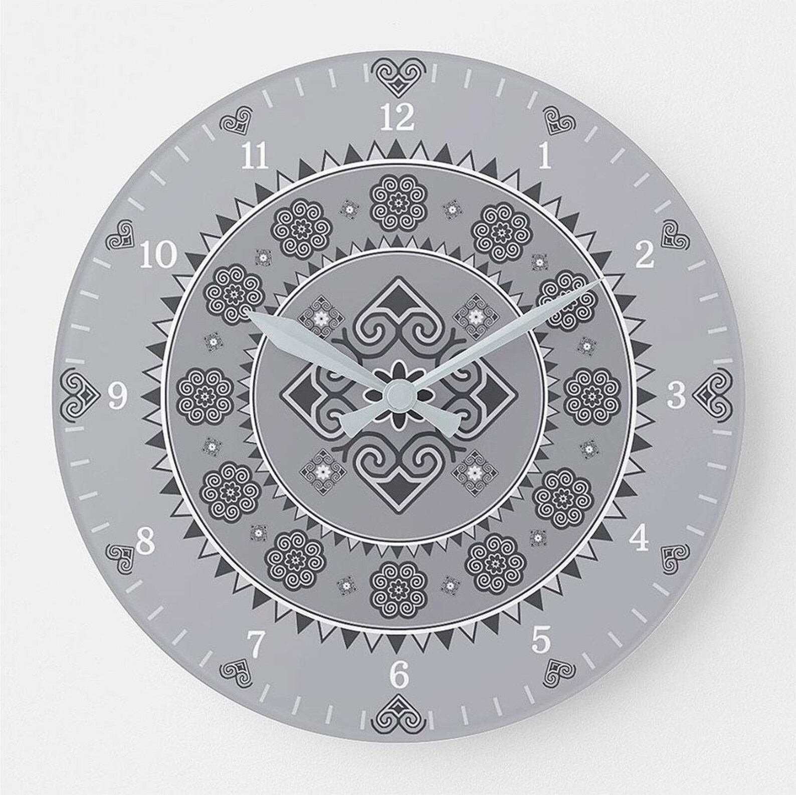 Hmong Round Wall Clock Etsy