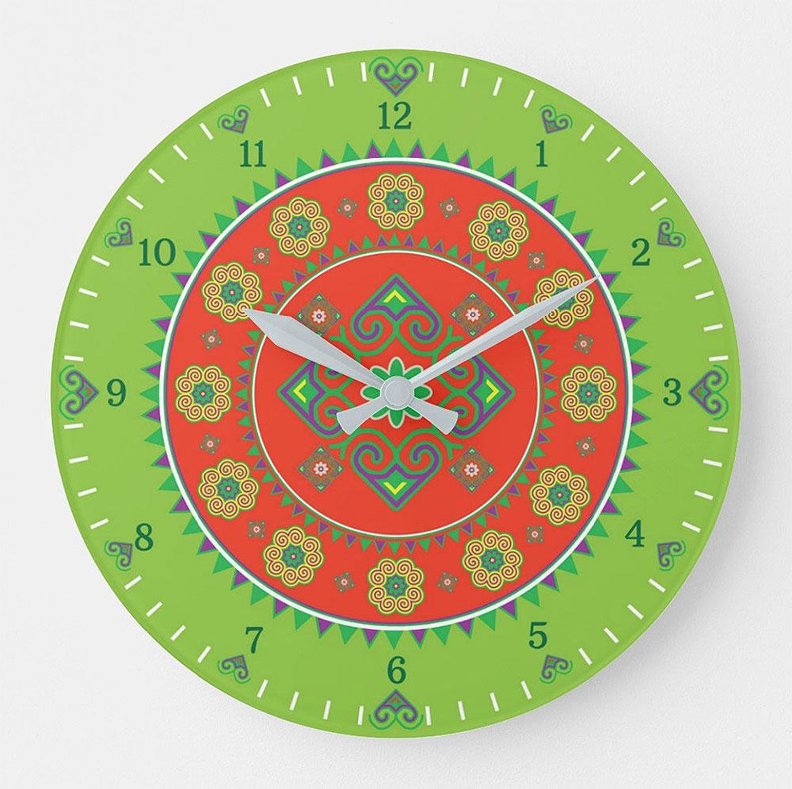 Hmong Round Wall Clock Etsy
