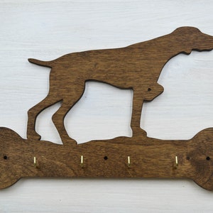 German Shorthaired Pointer Dog Leash Holder - Rustic Home Wall Decor - Housewarming Gift - Dog wall hooks - Key Holder for Pet Lovers