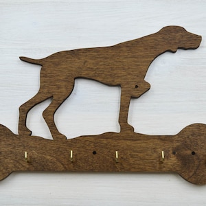 German Shorthaired Pointer Dog Leash Holder - Rustic Home Wall Decor - Housewarming Gift - Dog wall hooks - Key Holder for Pet Lovers