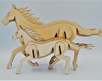 馬の頭の木製パズル – 鮮やかな馬のアートとユニークなギフト